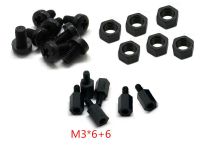 6x M3 Plastic Spacer standoff, nut and screw
